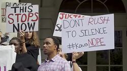 “Say No to Kavanaugh” – Protesters demand congress vote No to Kavanaugh - NYC Stock Footage