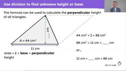 Use the area of a triangle to calculate unknown measurements Instructional Video