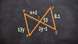 Using Two Congruent Triangles to Find the Value of X and Y Instructional Video