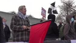 People protest in Cornwell against Reform leader Nigel Farage News Clip