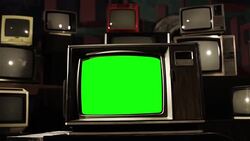 Vintage Tv With Green Screen. Sepia To Color. Stock Footage