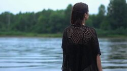 women's feet in water Stock Footage