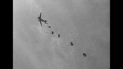 Bombers and paratroopers over France on D-Day, World War II News Clip