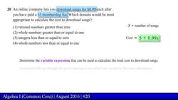 Regents Exam: Algebra I August 2016 (Problem 20 of 37) Instructional Video