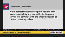Postal workers begin rotating strikes, starting in 4 locations News Clip
