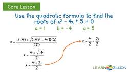 Solving Quadratic Equations with Complex Solutions Using the Quadratic Formula Instructional Video