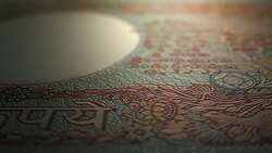 2 Indian Rupees Reverse 1983 Micro Displacement Close Up Macro Stock Footage