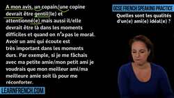 GCSE French Speaking: What are the qualities of an ideal friend? Instructional Video