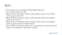 MongoDB Mastering MongoDB for Beginners (Theory and Projects) - Quiz($elemMatch) Instructional Video