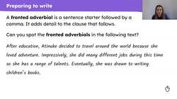 Writing the second section of an information text about an author Instructional Video