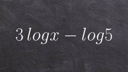 Rewriting a logarithmic expression as one logarithm by condensing Instructional Video