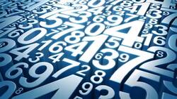 Camera moves over 3D digits loop Stock Footage