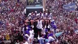 World Cup winners Argentina arrive in Buenos Aires to huge crowds News Clip