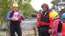 Ed Davey builds a raft to bring attention to water pollution News Clip