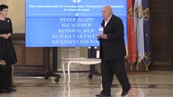 CLEAN : Romanian President Iohannis honours Roma Holocaust survivors News Clip