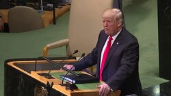 Trump assails Iran during UN address Stock Footage