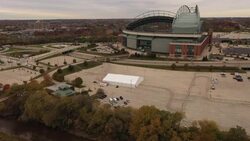 Aerial views of Covid testing centre in Milwaukee News Clip