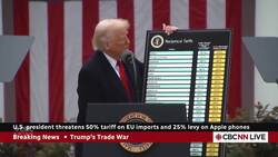 Trump threatens 25% tariff on iPhones, 50% on EU imports News Clip