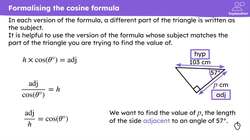 Using the cosine ratio Instructional Video