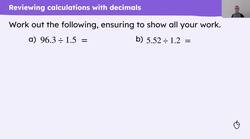 Checking and securing understanding of calculating with fractions and decimals Instructional Video