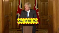 Boris Johnson, Simon Stevens and Professor Chris Whitty at Downing Street press conference News Clip