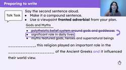 Writing a section about Ancient Greek religion for a non-chronological report Instructional Video
