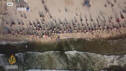 Gaza City beaches turn from leisure spots to overcrowded tent camps News Clip