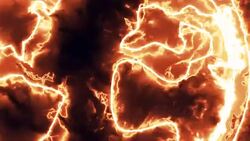 Animation of the planet earth logo in a bright energy field or fire Stock Footage