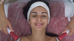 Beautiful girl in massage salon Stock Footage