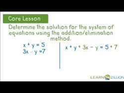 Solving Systems of Linear Equations Using the Addition Elimination Method Instructional Video