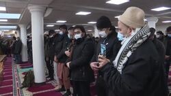 CLEAN : Worshippers at Lille mosque pray for Aghans who drowned off Calais News Clip