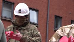 WW2 tank delivers noodles to isolated students News Clip