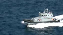UK Border Force boat on patrol at sea News Clip