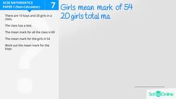 GCSE Secondary Maths Age 13-17 - Probability & Statistics: Mean - Explained Instructional Video