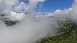 Time lapse view the great Aletsch Glacier, route Aletsch Panoramaweg in national park Switzerland, Europe Stock Footage