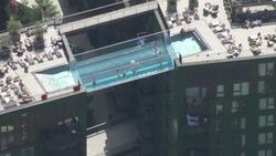 UK Heatwave - Aerials People trying to stay cool in London News Clip