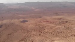 CLEAN : AERIAL SHOT of the Ramon Crater the worlds largest erosion crater News Clip