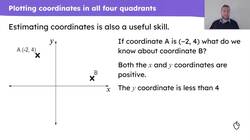 Checking and securing understanding of plotting coordinates Instructional Video