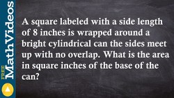 ACT SAT Prep How to determine the area of a base from a word problem Instructional Video