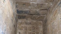 Egypt, Medinet Habu - Mortuary Temple of Ramesses III - Chapels Stock Footage