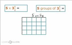 Multiplying Whole Numbers by Mixed Numbers Using Area Models Instructional Video