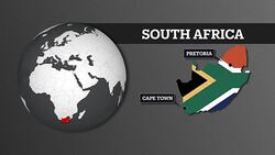 Earth Sphere Map South Africa and Country Map with National Flag Stock Footage