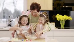 Children helping to bake cookie Stock Footage