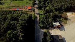 A magnificent aerial of road trip mountain forest and the wildest vegetation, Mekong River. North east in Thailand. Concept of: power, adventure, nature and water. Stock Footage