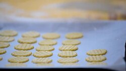 Process of baking homemade shortbread cookies. Stock Footage