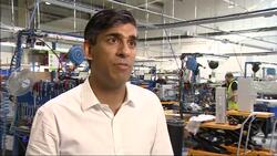 Chancellor Rishi Sunak interview on a visit to a Glasgow factory News Clip