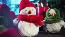 Cozy Christmas in knitter's house Stock Footage