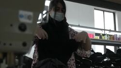 Workers in a Leicester garment factory News Clip