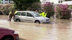 Torrential rain floods cars and streets in Spain Instructional Video