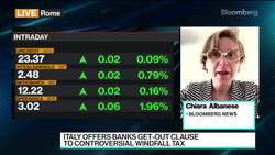 Italy Offers Banks an Opt-Out Clause on Windfall Tax News Clip